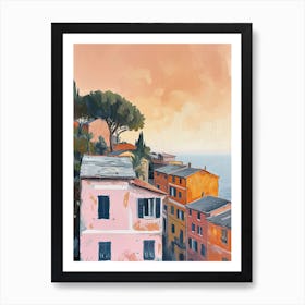 Portofino Rooftops Morning Skyline 4 Art Print