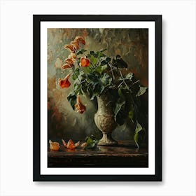 Baroque Floral Still Life Portulaca 2 Art Print