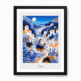 Poster Of Capri, Italy, Illustration In The Style Of Pop Art 2 Art Print