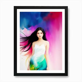 Woman In Colorful Dress Art Print