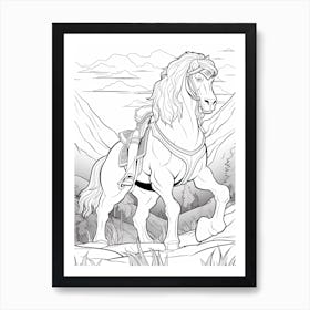The Pride Lands (The Lion King) Fantasy Inspired Line Art 3 Art Print