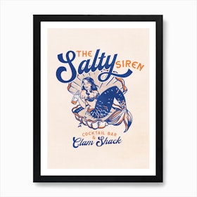 Salty Siren Dive Bar Mermaid Art Print