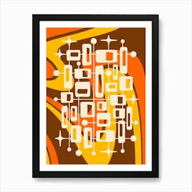 Mid Century Modern Atomic Abstract 2 Art Print