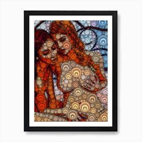 Sexy Women Abstract Psychedelic Circles (7) Art Print