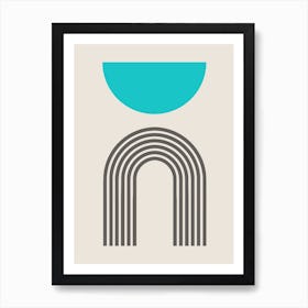 Arches Set Aqua Turquoise Semicircle Art Print