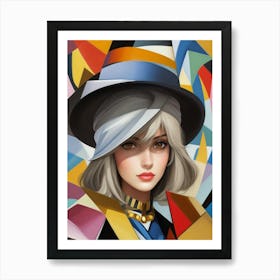 Woman In A Hat - Cubism 13 Art Print