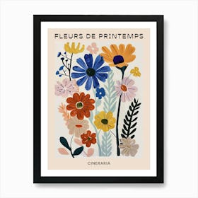 Spring Floral French Poster  Cineraria 8 Art Print