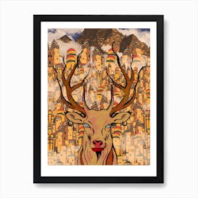 Deer In The City Art Print