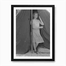 Daughter Of Migrant Strawberry Picker In Doorway Of Tent Home Near Hammond, Louisiana By Russell Lee Art Print
