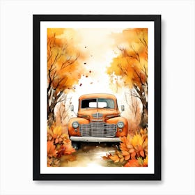 Cute Autumn Fall Scene 84 Art Print