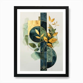 Abstract Painting leaves and flowers Art Print