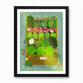 Garden Box With Rainbow Art Print