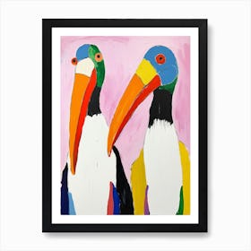 Colourful Kids Animal Art Pelican 7 Art Print