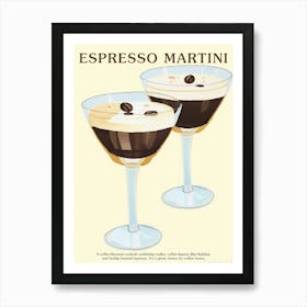 Espresso Martini Cocktail Kitchen Art Coffee Art Art Print