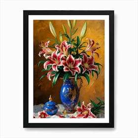 Lilies In A Vase Poster