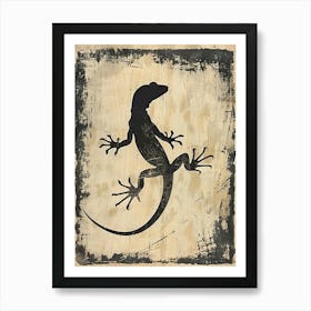 Lizar Black Silhouette Block Print Art Print