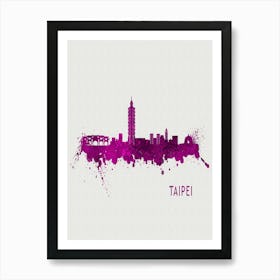 Taipei Taiwan City Purple Art Print