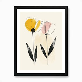 Montevideo Flower Market Boho Minimalist Style Art Print