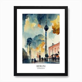 Berlin Watercolour Travel Art Print