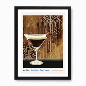 Art Deco Espresso Martini 1 Poster Art Print