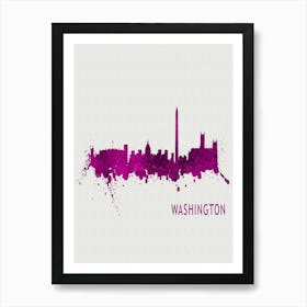 Washington D City Purple Art Print