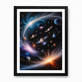 Planets In Space 6 Art Print