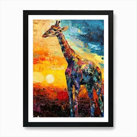 Textured Brushstroke Giraffe 1 Art Print