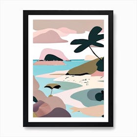 Pulau Kapas Malaysia Muted Pastel Tropical Destination Art Print