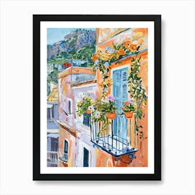 Balcony Painting In Amalfi 4 Art Print