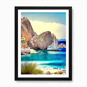 Cabo San Lucas Mexico Soft Colours Tropical Destination Art Print