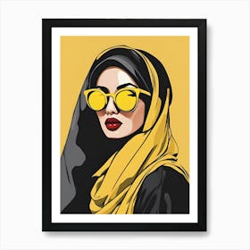 Muslim Woman With Sunglasses Art Print