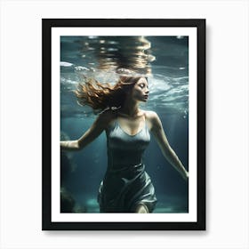 Underwater Woman art print Art Print