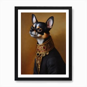 Chihuahua 2 Renaissance Portrait Oil Painting Art Print