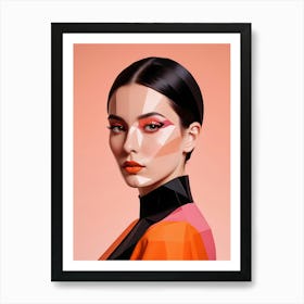 Geometric Woman Portrait Pop Art (10) 1 Art Print