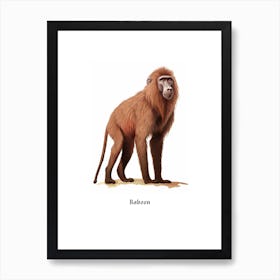 Baboon Kids Animal Poster Art Print