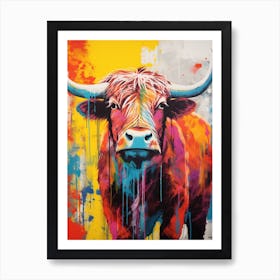 Highland Cow Screen Print Inspired 1 Art Print