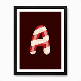 Candy Cane Christmas Letters Living Room Holiday Display 01 Art Print