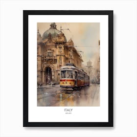 Milan, Italy 8 Watercolor Travel Poster Art Print