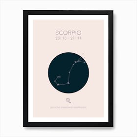 Scorpio Star Sign In Light Art Print