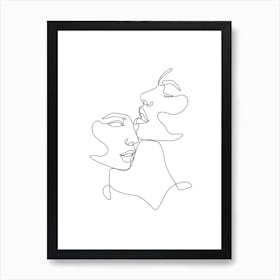 Kiss You Line Art Print