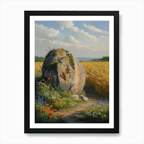 Rock In The Field Art Print