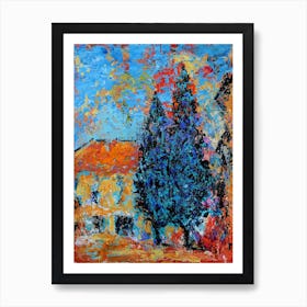 House And Trees Art Print