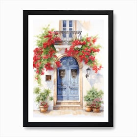 Palma De Mallorca, Spain   Mediterranean Doors Watercolour Painting 1 Art Print