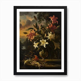 Baroque Floral Still Life Lily 2 Art Print