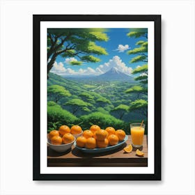 Oranges On A Table 1 Art Print