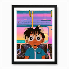 juice wrld on train Art Print