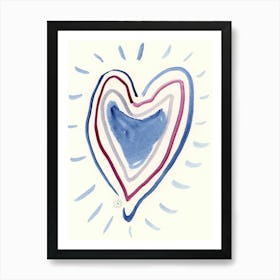 Joy Of Love - heart watercolor minimal vertical Art Print