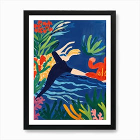 Man In The Water Art Print