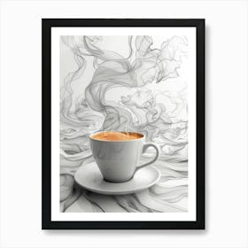 Coffee Cup With Smoke Art Print