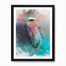 Colorful Bird Watercolor Abstract Art Print